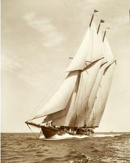 Photograph of the schooner Atlantic, taken in 1929 in Long Island Sound.