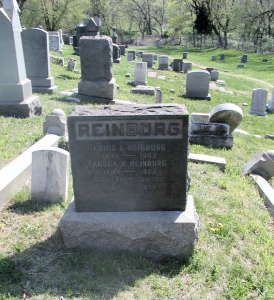 Grave site of Louis C. Reinburg, Congressional Cemetery, Washington, DC