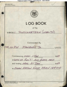 Cover image of USCGC Pontchartrain (WHEC-70) Log Book for January 1969